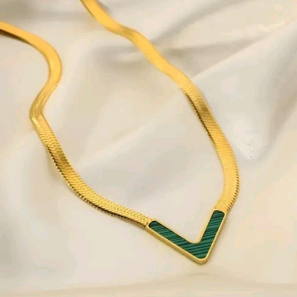 18k Gold Plated Waterproof V  Shape Snake Chain
