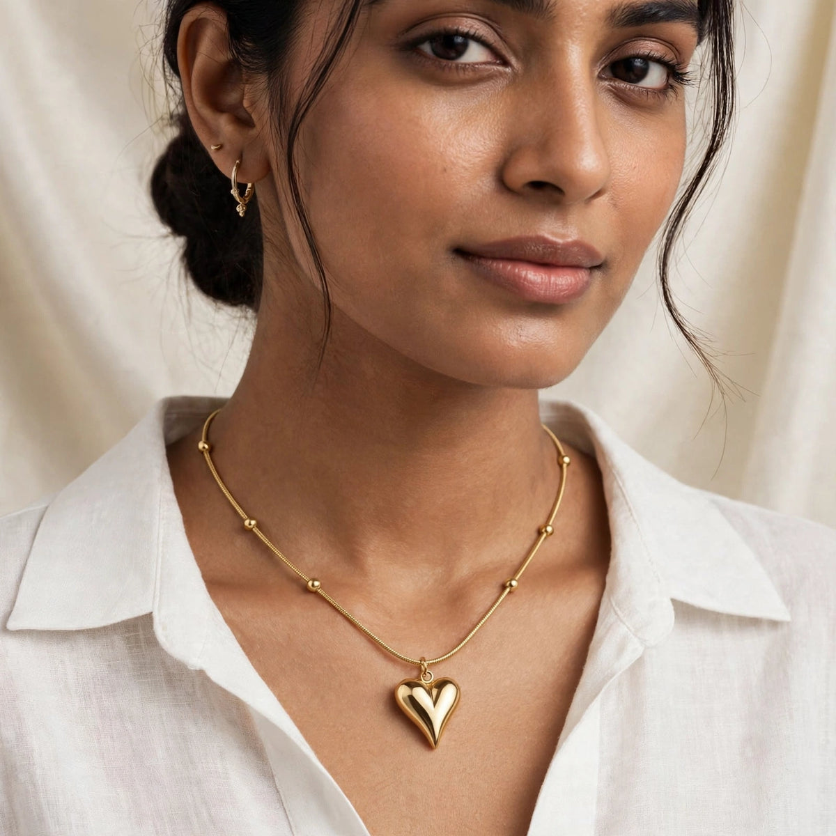 Fancy Gold Plated Heart Shpe Pendent And Golden Chain