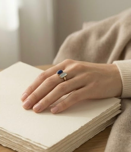 Gold-Plated Dual Stone Statement Ring