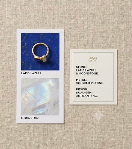 Gold-Plated Dual Stone Statement Ring
