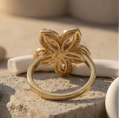 Golden Blossom Marquise Ring