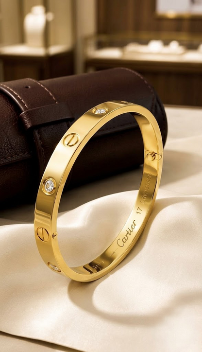 18K Gold Plated Stainless Steel Kada Bracelet for Girls