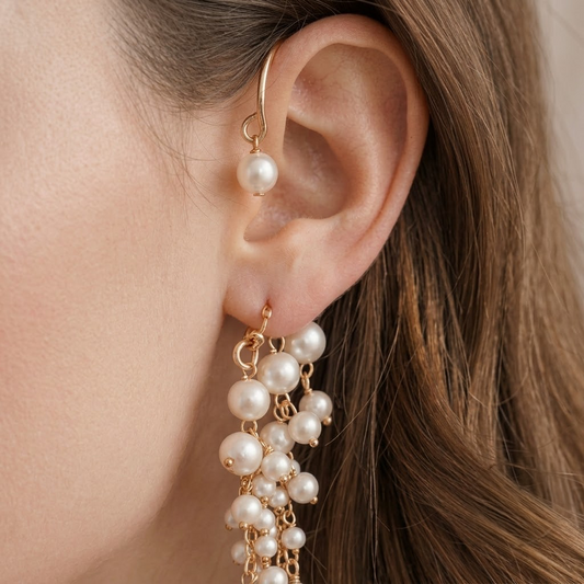 PEARLY POP – KOREAN STYLE DANGLING PEARL EARCUFF (Set of 1)