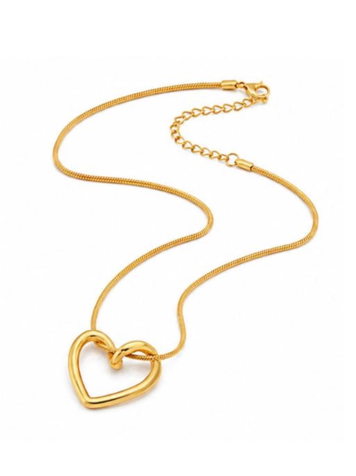 18K Elegant Heart-Shaped Pendant Necklace for Girls