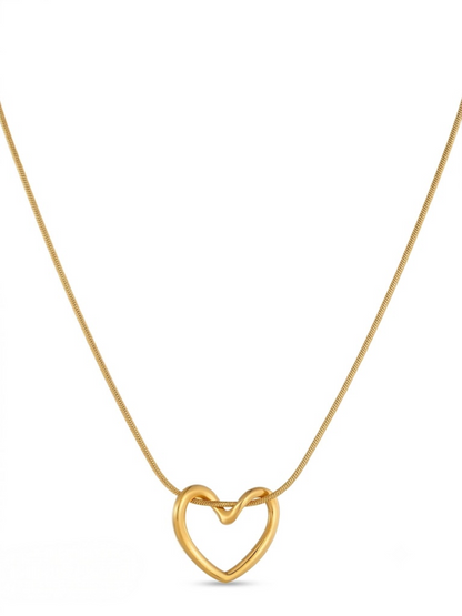 18K Elegant Heart-Shaped Pendant Necklace for Girls