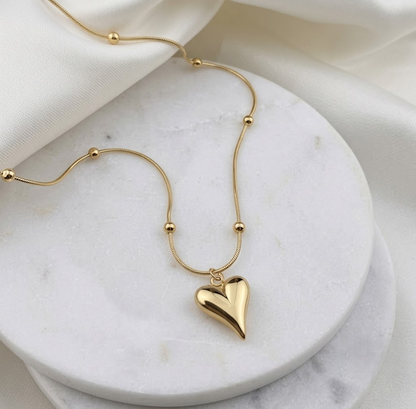 Fancy Gold Plated Heart Shpe Pendent And Golden Chain