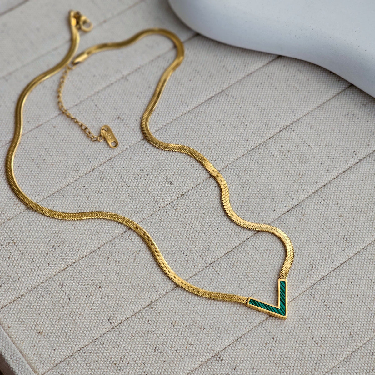 18k Gold Plated Waterproof V  Shape Snake Chain